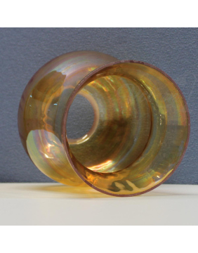 Lampenglas Ersatzglas Ø135mm Höhe 155mm Loch Ø47mm Klarglas Gold-Lüster Leuchtenglas