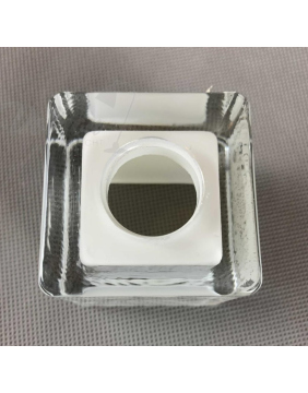 Lampenschirm Cube Würfel G9 Klarglas innen Opalglas weiß 