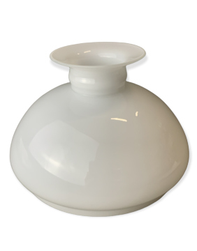 Petroleumschirm Vestaschirm Bauch Ø205mm Ringauflage Ø185mm Opalglas weiß glänzend