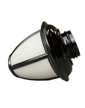 Gewindeglas Ø190mm Höhe 210mm Gewinde 84,5mm schwarz glanz weiß matt Stalllaterne Ersatzglas 
