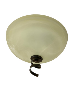 Chericoni Vintage Deckenleuchte Deckenlampe KIM 30cm 2-flg beige champanger antik braun Glas Metall 2x E27 max.40W IP20