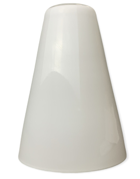 Lampenglas Ersatzglas Ø80mm Höhe 130mm Loch Ø30mm E14 weiß glänzend Kelch Opalglas Leuchtenglas