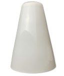 Lampenglas Ersatzglas Ø80mm Höhe 130mm Loch Ø30mm E14 weiß glänzend Kelch Opalglas Leuchtenglas 