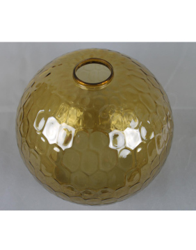 Lampenglas Ersatzglas Ø250mm Loch Ø45mm E27 Gold Lüster Leuchtenglas