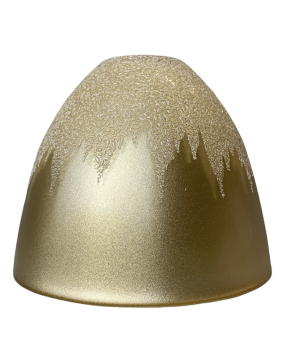 Lampenglas Ersatzglas Ø135mm Höhe 115mm Loch Ø42mm E27 Gold mit Muster Glocke Leuchtenglas