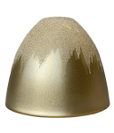 Lampenglas Ersatzglas Ø135mm Höhe 115mm Loch Ø42mm E27 Gold mit Muster Glocke Leuchtenglas