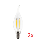 2x Müller Licht Retro LED Leuchtmittel E14 2,5W 250lm Warmweiß 2700K Filament Kerze Windstoß 400024