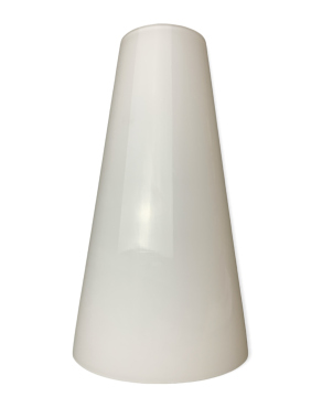 Lampenglas Ersatzglas Ø130mm Höhe 232mm Loch Ø58mm Martin Müller Leuchte Nr. 1659 weiß glänzend Opalglas Leuchtenglas