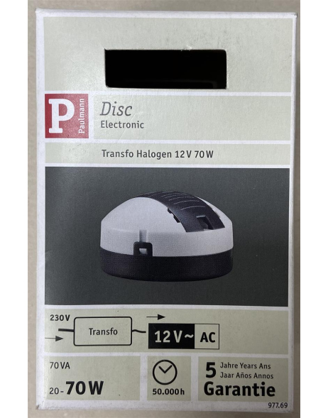 Paulmann Disc Elektroniktrafo 20-70W 230V Einbauleuchten Strahler dimmbar grau schwarz