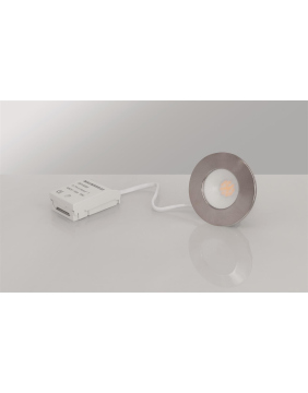 Malmbergs Smart Home Bluetooth LED Einbauleuchte Downlight MD-23I Satin Silber 5W 500lm CCT 2700-5500K dimmbar 9974644 IP44 Alexa Google App