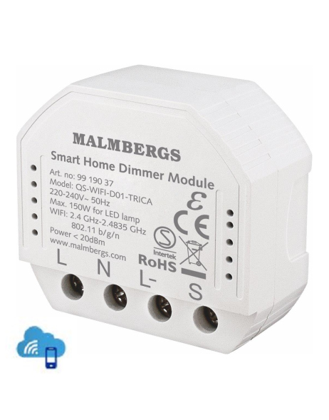 Malmbergs Smart Home WiFi Wandschalter Module 1 Wege Schalter + Dimmer 9919037 Alexa Google