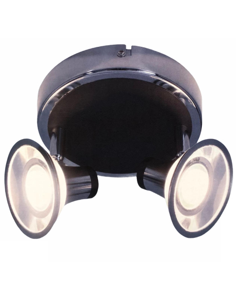 NÄVE LED Deckenleuchte Deckenlampe NEAPEL 2-flg. chrom schwarz teilsatiniert 2x5W 900lm warmweiß 3000K IP20