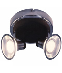 NÄVE LED Deckenleuchte Deckenlampe NEAPEL 2-flg. chrom schwarz teilsatiniert 2x5W 900lm warmweiß 3000K IP20