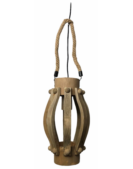 Eglo Vintage Lampe Pendelleuchte Hängeleuchte KINROSS Laterne Holz braun E27 max. 1x60W IP20 49725