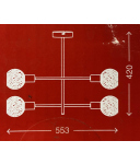 Briloner Deckenleuchte NATURE 4-flg. Deckenlampe nickel Papier braun verstellbar E14 max.4x 5,5W IP20 2815-042