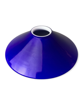 Schusterschirm Ersatzglas Ø200mm Höhe 60mm Kragen innen Ø44mm cobalt blau glänzend Opalglas Pendelschirm