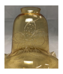 Lampenglas Ersatzglas Ø150mm Höhe 125mm Kragen Ø35mm Gold Lüster mit Dekor Leuchtenglas