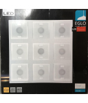 Eglo LED Wand-/Deckenleuchte Deckenlampe VICARO 9-flg.eckig chrom Glas satiniert 22,5W 1620lm warmweiß 3000K 93315