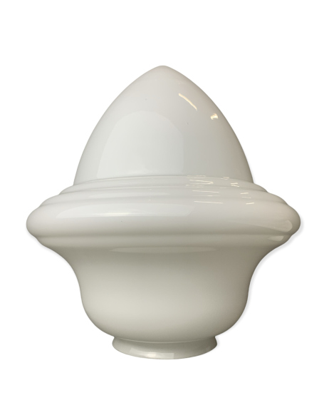 Lampenglas Ersatzglas Ø260mm Höhe 280mm Kragen Ø103mm weiß glänzend Eichel Opalglas Leuchtenglas