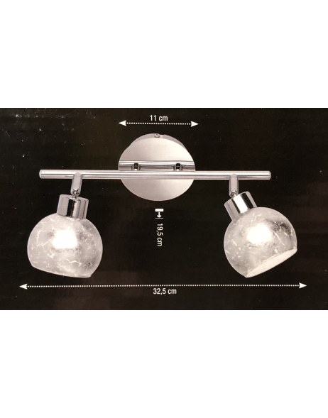 WOFI design Deckenleuchte Lampe Strahler FARA 2-flg. silber G9 | Deckenlampen