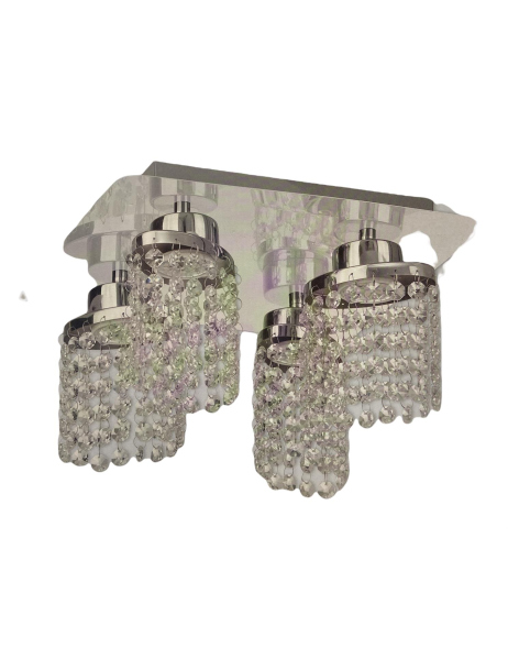 Briloner LED Deckenleuchte Deckenlampe 4-flg. chrom Kristall 4x5W 4x400lm warmweiß 3000K