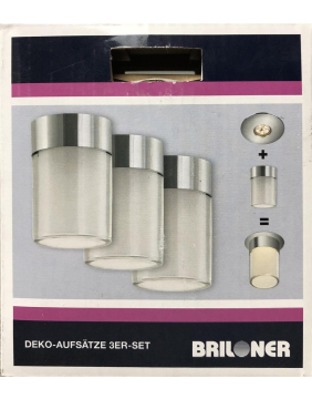 BRILONER DEKO-Aufsätze 3er Set Dekorationsglas aus Kunststoff für LED Einbauleuchten Zusatzclipteil 7242-000