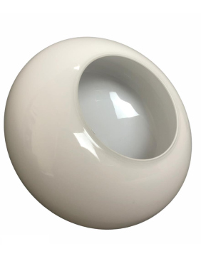 Lampenglas Ersatzglas Ø170mm Höhe 90mm Loch Ø24mm G9 weiß glänzend Oval Opalglas Leuchtenglas
