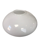 Lampenglas Ersatzglas Ø130mm Höhe 85mm Loch Ø40mm E27 weiß glänzend Spiegelglas Oval Opalglas Leuchtenglas