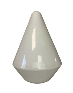 Lampenglas Ersatzglas Ø100mm Höhe 140mm Loch Ø40mm weiß glänzend Spiegleglas Opalglas Lampenschirm