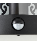 Brilliant Außenwandleuchte Wandlampe LISON Metall schwarz gemustert E27 max.40W IP44 Bewegungsmelder