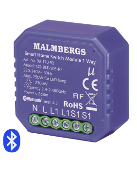 Malmbergs Smart Home Bluetooth RF Wandschalter Module 1 Wege Schalter 9917052 Alexa Google App