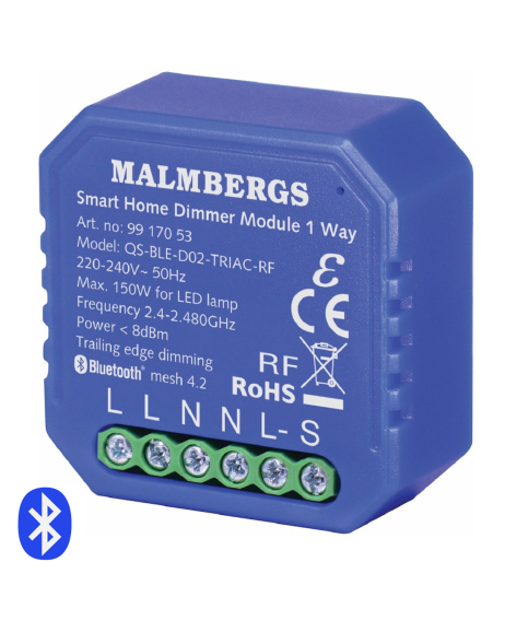 Malmbergs Smart Home Bluetooth RF Wandschalter Module 1 Wege Schalter + Dimmer 9917053 Alexa Google App